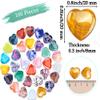 100PCS Natural Heart Stone Healing Crystal Palm Gemstones Wholesale Assorted Set Bulk Crystals Rock Real Gemstones Hearts For DIY Meditation Decor Gifts and Chakra Reiki Balancing (0.8 inch) view 2