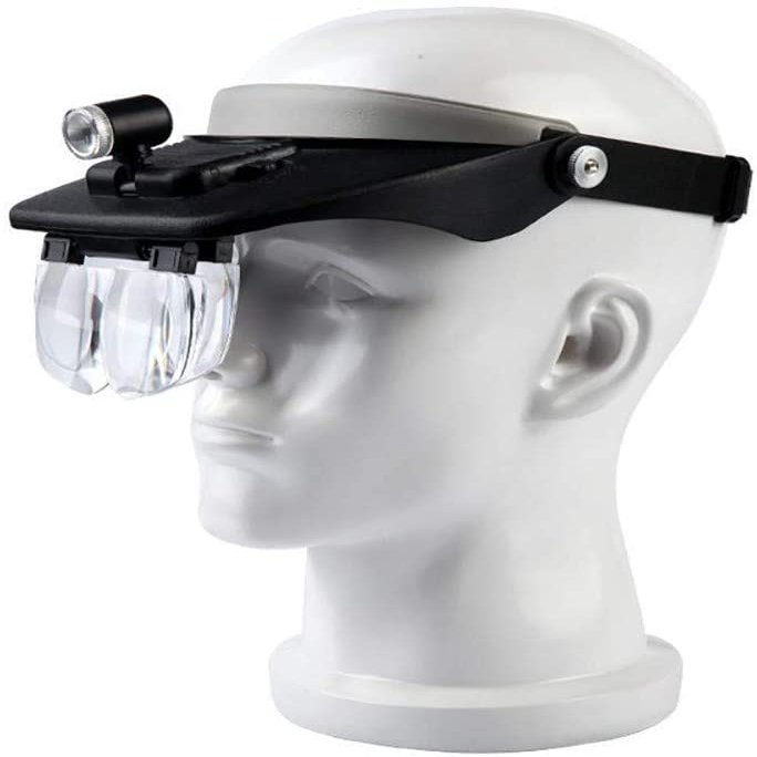 HWSY Head-Mounted Magnifying Glass - with Led Lights - Old Man Reading HD Engraving Mobile Phone Watch Repair High Power Optics Magnifiers Interesting