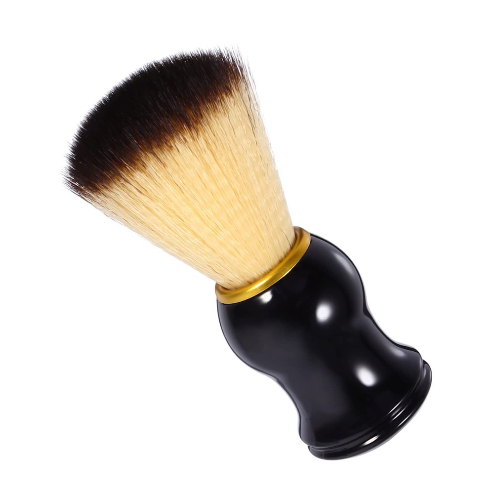 Beavorty Foaming Shaving Brush Wooden Handle, Nylon Beard Care Brush for Men, Mustache Shaving Tool for Wet Shave and Beard Grooming Random Color