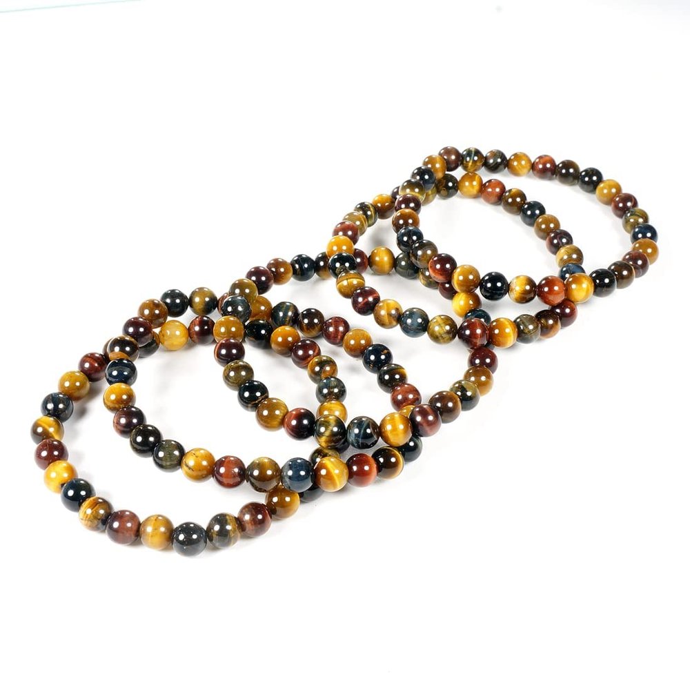 10 20 50 Bulk Wholesale Tiger Eyes Stone Bracelets Beaded Crystal Bracelet (20 PCS Bulk)