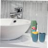 Alipis 2pcs Elegant Plastic Bathroom Accessories Organizer Toothbrush Cup Toothpaste Travel Case Outdoor Holder Toothbrush Slots view 3