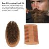 Beard Brush Comb Kit, Ergonomic Beard Grooming Brush with Soft Bristles, Wooden Hair Brush with Double Side Comb for Oil Head Styling, Practical Face Grooming Tool for Home Travel view 3
