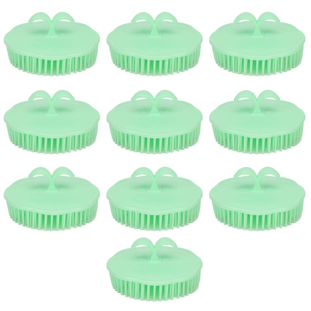 10pcs Hair Scalp Massager Shampoo Brush, Dandruff Brush with Comfortable Handle, Silicone Head Scalp Exfoliator for Cleaning Exfoliating, Soft Scalp Scrubber for Adults Shower