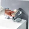 COLLBATH Leaf-shaped Soap Rack with Suction Cups 2pcs Bathroom Soap Holder Set in Gray and Blue Storage for Shower and Washbasin Use view 3