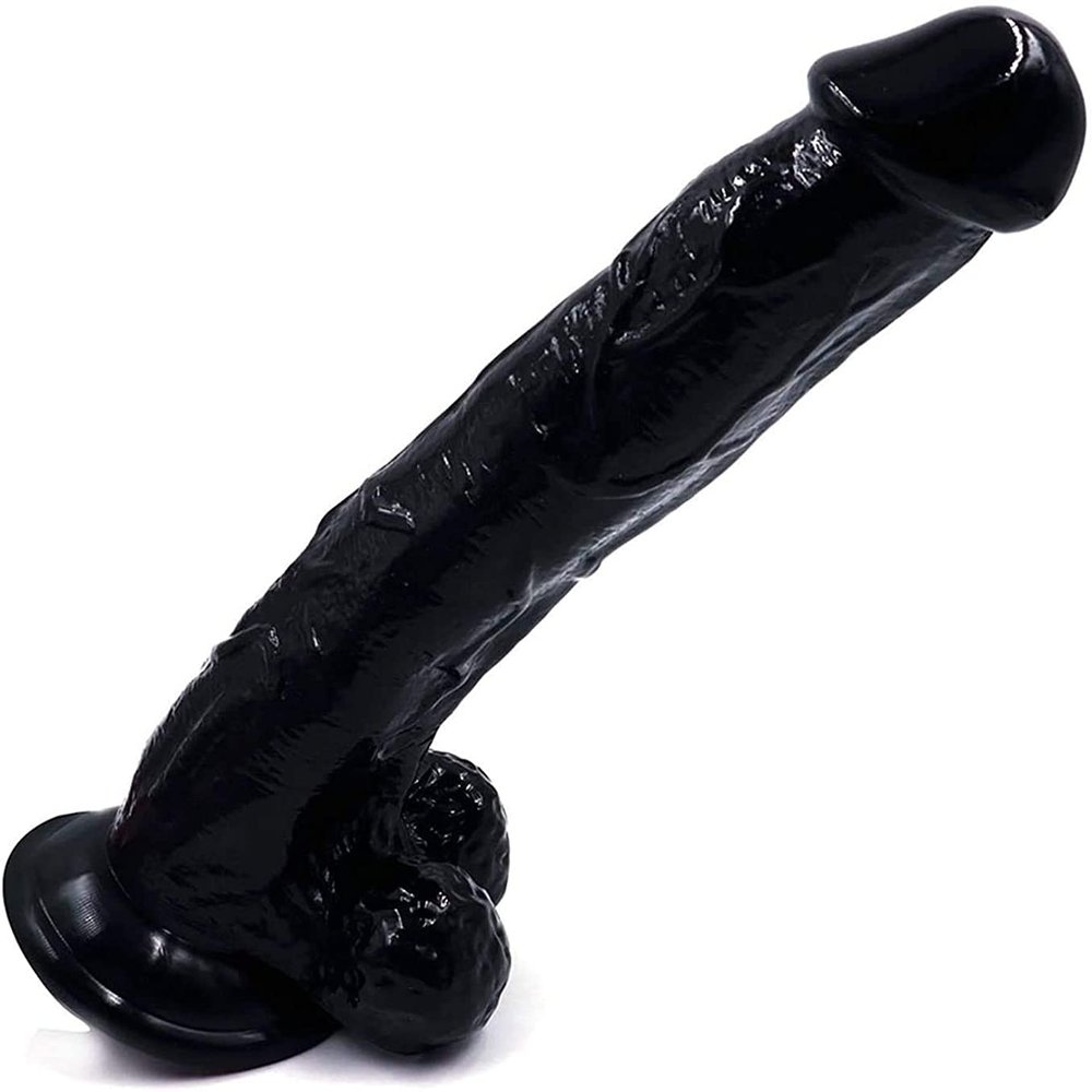 10.23-Inch Black Soft Leisure Product with Suction Cup Easy to Clean