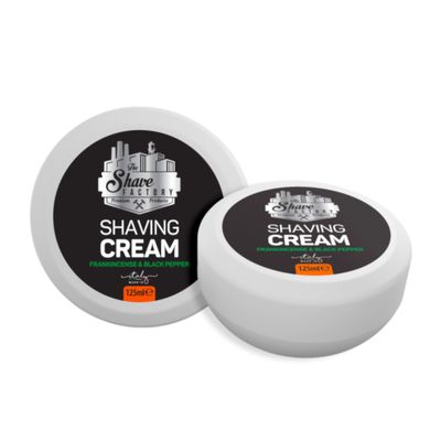 The Shave Factory Shaving Cream Soap - Men's Shave Cream Soap, Suitable for All Skin Types, Made in Italy - 125ml (4.22 Fl. Oz) (Frankincense & Black Pepper)
