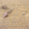 Natural Stone Faceted Cone Spiral Pendulum Pointed,Rhodonite view 1
