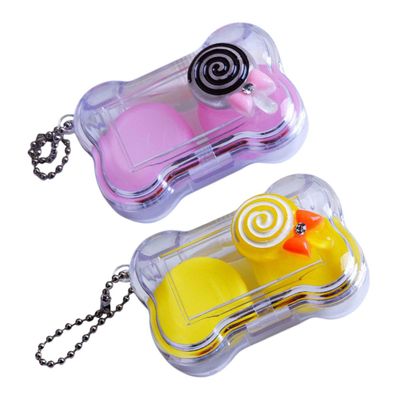 PLAFOPE 2sets Travel -Lens Box Small Lens Cases Removal Tool for Women Daily and Outdoor Use Color