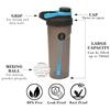 Set of BLUE & PINK Bolt Virgin Plastic Protein Shaker Bottle with Steel Wire Blending Ball- 700ml/ 23.6oz with Measuring Guide Airtight Leakproof Screw Cap Sport Bottles Fitness Gym Shaker BPAFree view 2