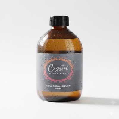 Colloidal Silver 500ml, 20ppm Amber Glass Bottle UK Premium Liquid for Home & Travel Crystal Health & Beauty
