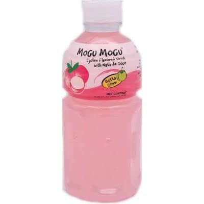 Mogu Mogu Lychee Flavoured Drink with NATA de Coco (Gotta Chew) | On the Go Drink | Jelly Texture | Refreshing Taste | No Added Preservatives and Colours | 320ml x 6 Bottles