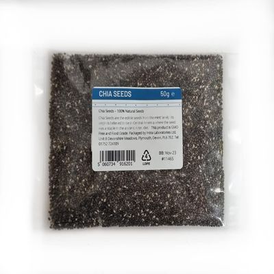 Entirely Ingredients Chia Seeds, Dark Chia Seeds 50g - Selected for Premium Quality