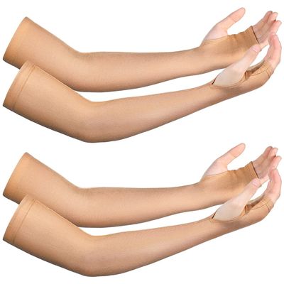 Grafanty Elderly Skin Protection Sleeves Arm Protectors for Thin and Bruising Compression Washable Men Women Bruise Protective Arm Sleeve for Thin Skin Elderly Women Prevent Products 2Pair