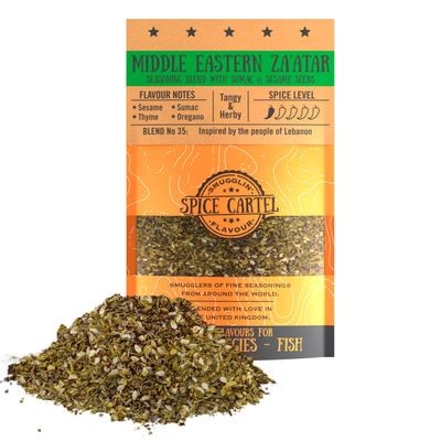 Spice Cartel's Middle Eastern Zaatar. Seasoning Blend Bursting With Sumac & Thyme. 35g Resealable Pack Seasons 1kg+ Of Protein. Premium UK Hand Blended.