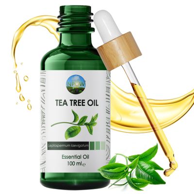 NPOW Pure Tea Tree Oil for Nail Fungus - 100% Pure Essential Oils for Skincare, Aromatherapy, Therapeutic Tea Tree Essential Oils for Acne, Oil for Facecare, Purify The Hair Scalp - 100ml