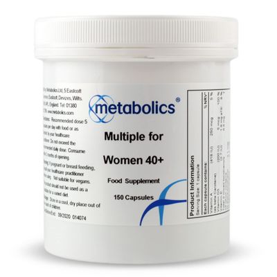 Metabolics Multivitamin and Mineral for Women Over 40 (Pot of 150 Capsules) | Specifically Tailored for Women Over 40- Additive Free