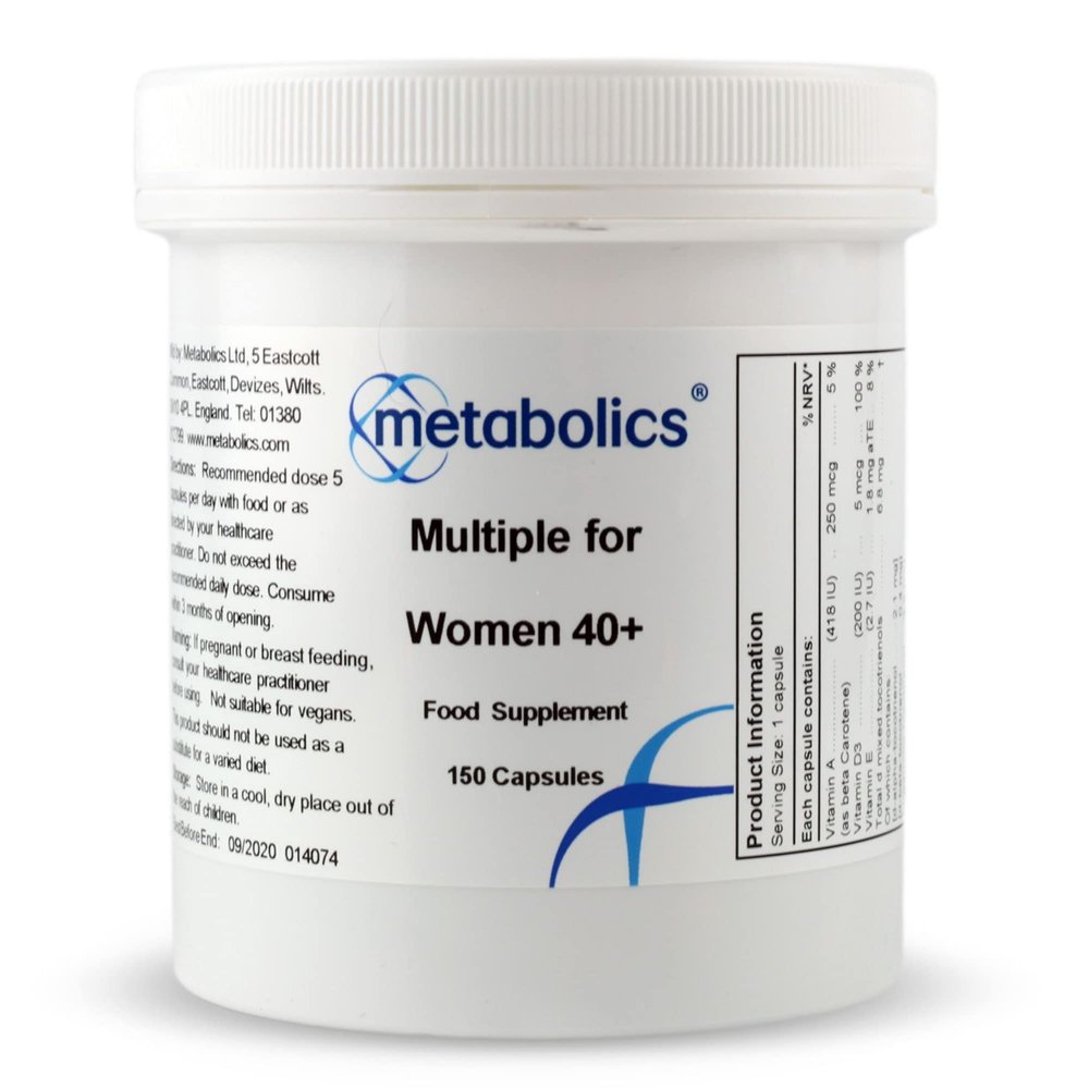 Metabolics Multivitamin and Mineral for Women Over 40 (Pot of 150 Capsules) | Specifically Tailored for Women Over 40- Additive Free