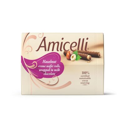 Amicelli Original Hazelnut Crme Crispy Wafer Rolls 200g Gift Box of 16