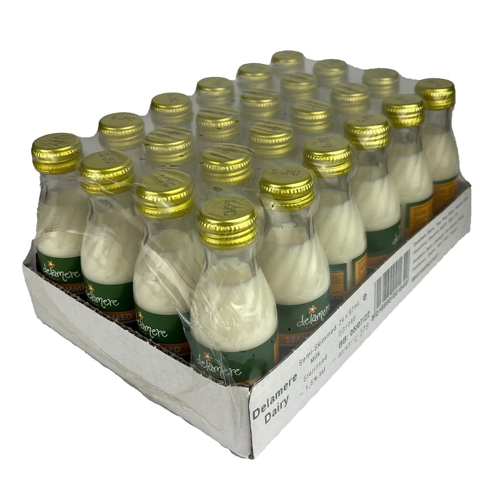 Delamere Dairy Mini Milk Bottles 24 x 97ml - Ideal for Guesthouses & Hotels