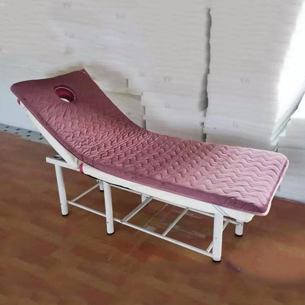 KKCD 2 Inch Memory Foam Lash Bed Mattress Topper,Beauty Salon/Massage/Spa Table Pad with Elastic Bands,Square/Round/Trapezoidal Head Lash Bed Cushion with Breathing Hole,Pink2 S,70x190cm