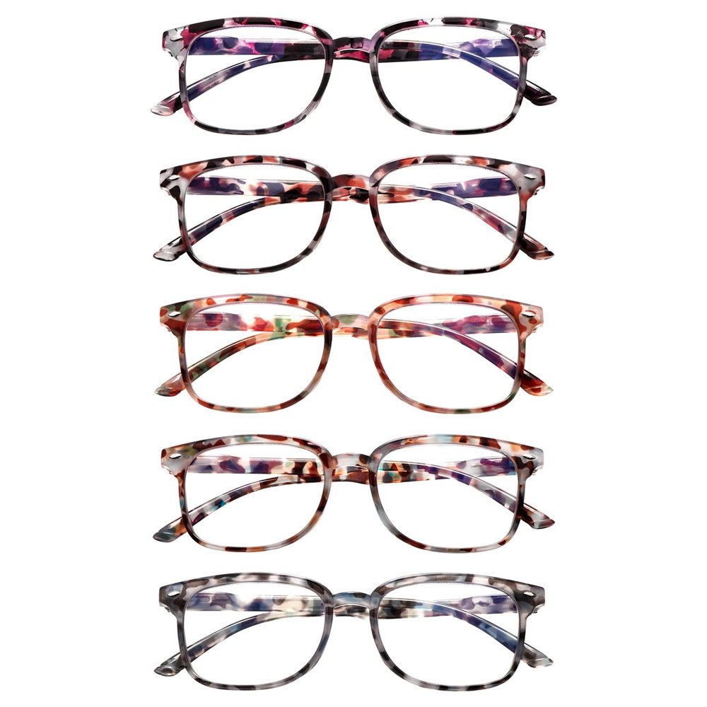 5 Pack Reading Glasses for Women - Anti Blue Light Blocking with Spring Hinges( 5 Multicolor, 1.75, multiplier_x)
