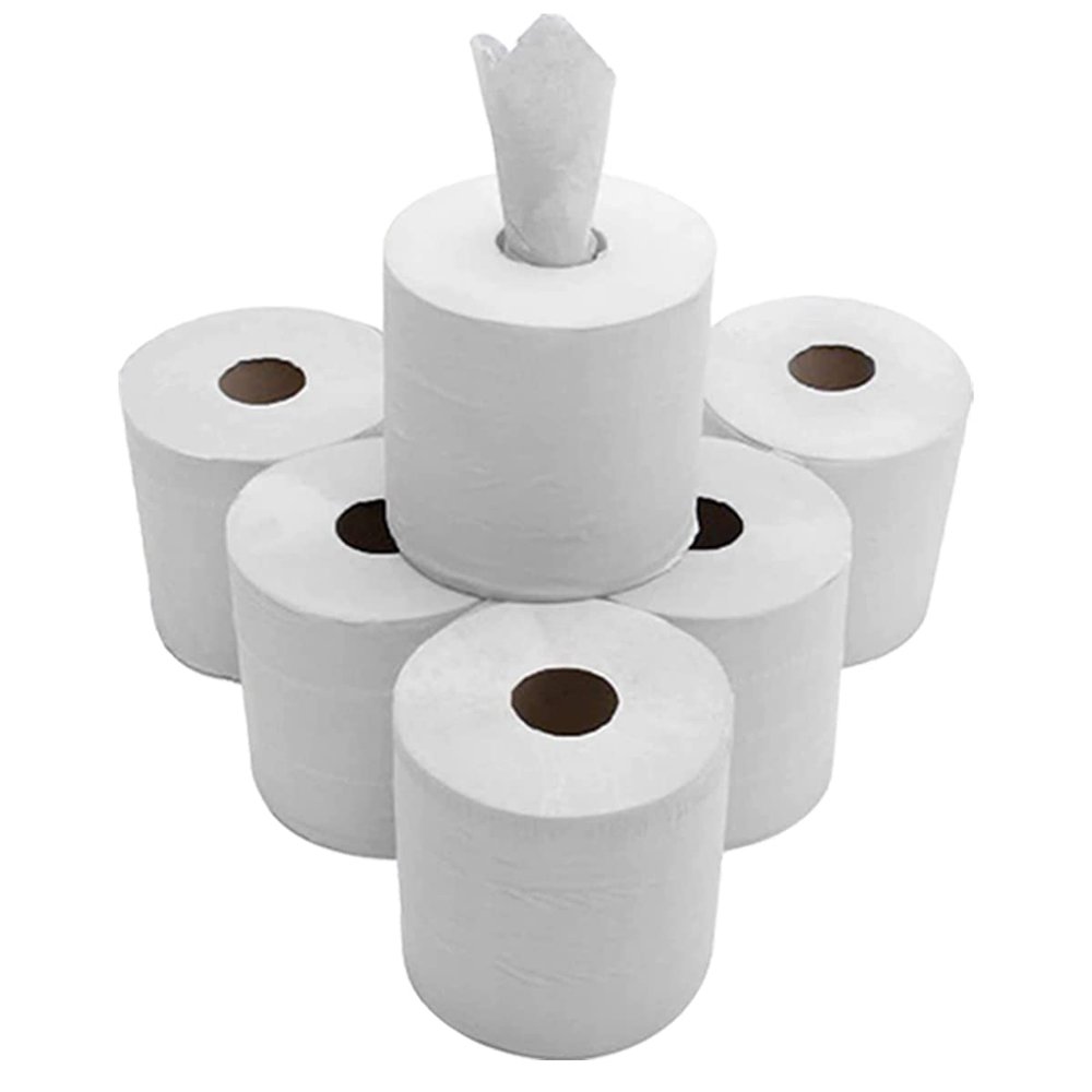 2 Ply Embossed Centre Feed - Kitchen Paper Roll Hand Towel Tissue Rolls for Home, Office and Kitchen Cleaning - White 12 X Paper Rolls  Soft Touch