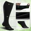 LEVSOX Wide Calf Bamboo Compression Socks for Women&Men Plus Size 15-20mmHg Knee High Support Sock for Circulation, 3 Pair-black, XX-Large view 4