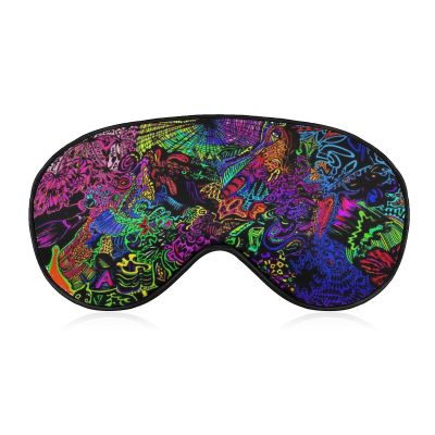 Lightweight and Comfortable Eye Mask D Eye Cover for Boys Girls, Silk Sleep Mask Sleeping Eye Mask Eye Cover with Adjustable Strap (Psychedelic Trippy Wall Painting)