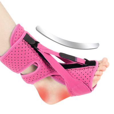 Eyccier Plantar Fasciitis Night Splint Plantar Fasciitis Brace Planter Facetious Support Lightweight Foot Drop Brace Relief Heel Pain Foot Drop Ankle Support for Men Women Pink