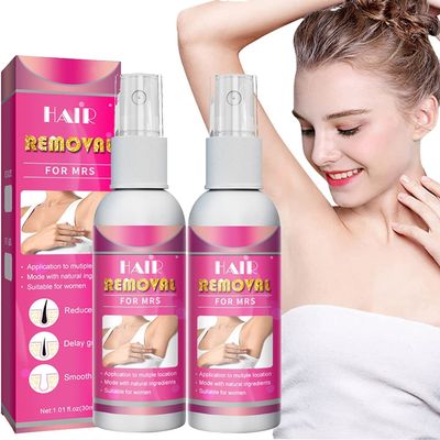 2 Pcs 2023 New Junrinogin Semi-Permanent Hair Removal Spray, Body Hair Removal Spray, Easy Off Foaming Natural Permanent Hair Removal Spray (Woman)