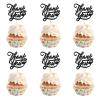 INNORU Thank You Cupcake Toppers, Wedding Bridal Shower Cake Toppers, Engagement, Baby Shower, Thanksgiving Day Party Decorations Supplies, Pack of 24 Black Glitter view 1