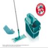 Leifheit Combi Flat Mop, Bucket, Wringer and Static Duster Wiper Cover Set, Microfibre Mop Head and Flat Mop Wringer 12 L bucket, Mop and Bucket Set, Turquoise view 2