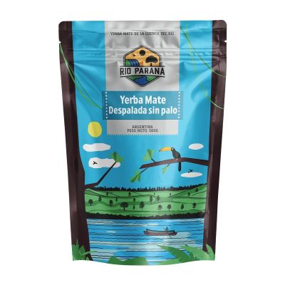 Rio Parana Yerba Mate Tea Despalada sin Palo 500g - Argentine LeafOnly Yerba Mate, Traditional Air-dried Loose Leaf