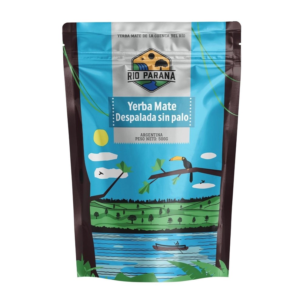 Rio Parana Yerba Mate Tea Despalada sin Palo 500g - Argentine LeafOnly Yerba Mate, Traditional Air-dried Loose Leaf