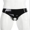 Sexy Man Rubber Latex Shorts Briefs Underwear with Hole Handmade Sex Panties,Large view 2