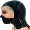 100% Latex Head Cover Black Mask Translucent Club Wear,Black,Medium view 3