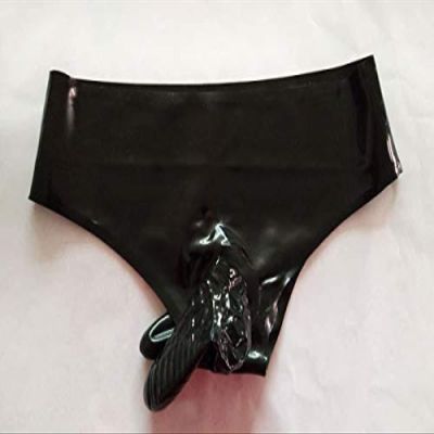 Sexy Man Rubber Latex Shorts Briefs Underwear with Handmade Panties,X-Large