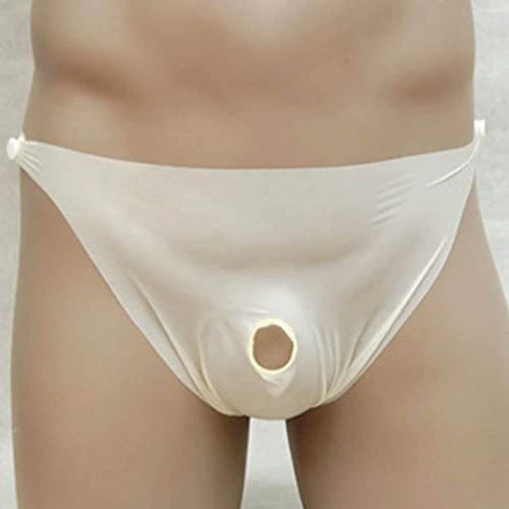 100% Nature Latex Underwear Rubber Panties Latex Men Ultra-Thin Stretch G-String,X-Large