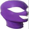 Sexy Purple Latex Hood Mask with White Trim Rubber Unisex Mask for Catsuit Party,XX-Large view 2