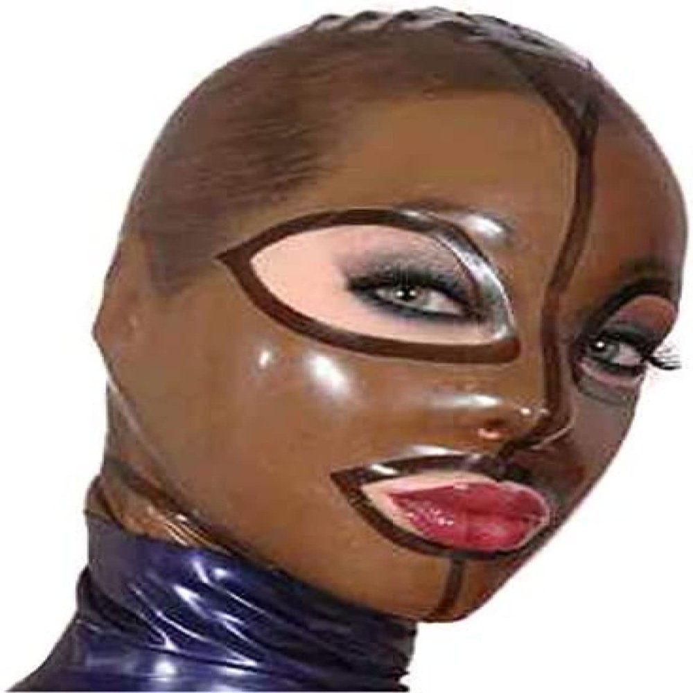 100% Latex Head Cover Hood Masks Manual Wear Party Club Sex,Large