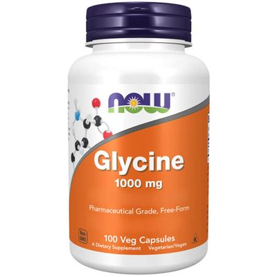 Now Foods, Glycine, 1000mg, 100 Vegan Capsules, Amino Acid, Gluten Free, Vegetarian, Soy Free, Non GMO