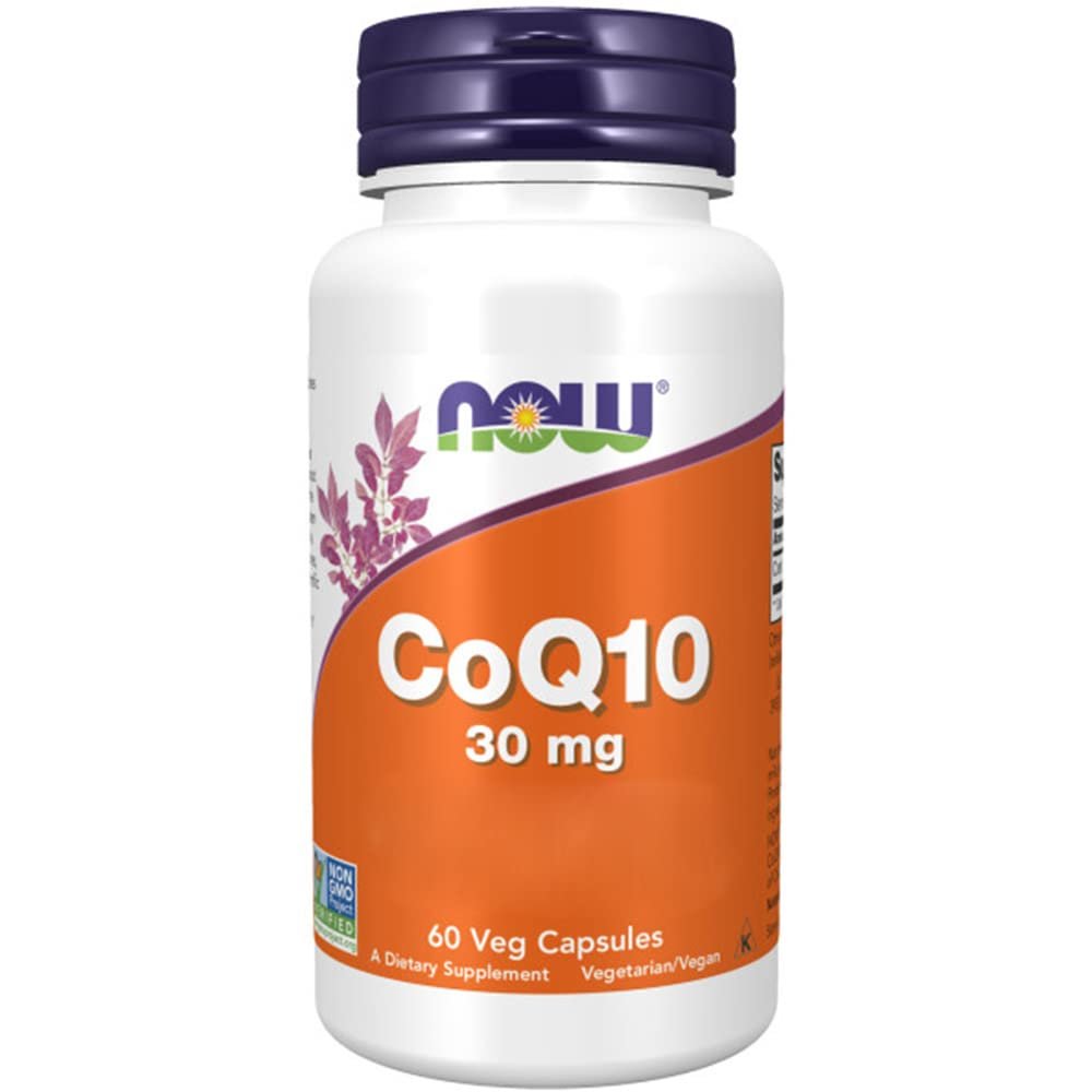 Now Foods, CoQ10 (Coenzyme Q10), 30mg, High Dose, 60 Vegan Capsules, Lab-Tested, Gluten Free, Vegetarian, Soy Free, Non GMO