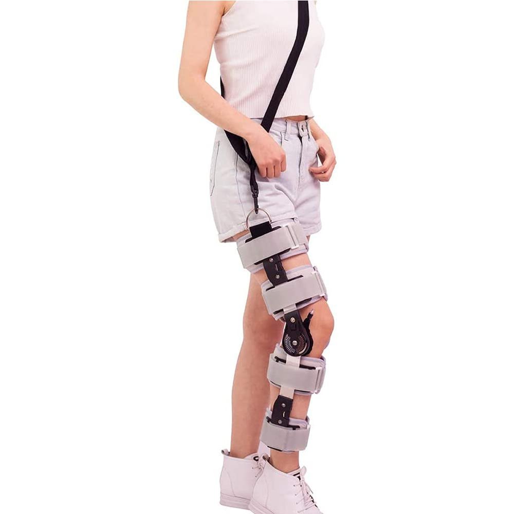 NOOFIE Orthopedic Hinged Knee Brace Support Adjustable Knee Joint Splint ROM Knee Orthosis Immobilizer Stabilizer Post-Op Arthritis Ligament Injury Protector