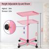 Salon Tray on Wheels-Height Adjustable Color Tray-Salon Service Tray-Pink Salon Rolling Tray view 2