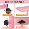 Salon Tray on Wheels-Height Adjustable Color Tray-Salon Service Tray-Pink Salon Rolling Tray view 3