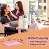Salon Tray on Wheels-Height Adjustable Color Tray-Salon Service Tray-Pink Salon Rolling Tray view 4