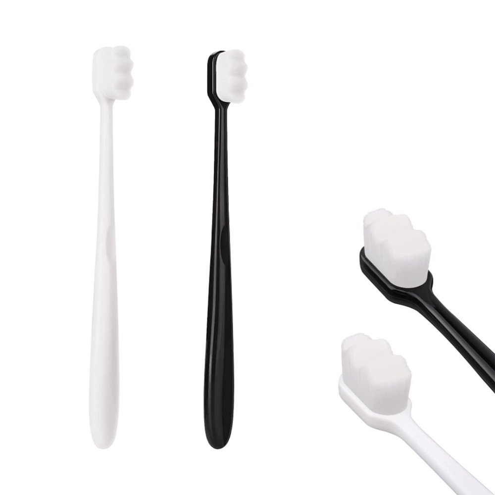 2pcs Soft Bristle Toothbrush,Micro-Nano Manual Toothbrushs,Extra Soft Toothbrush for Sensitive Gums,Soft Bristles Sterile Fiber Adult Toothbrushs Painless Brushing for Teeth Oral Gum Recession