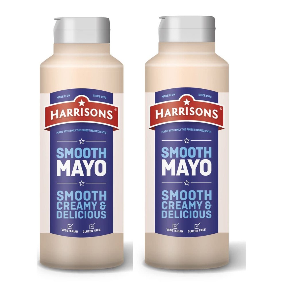 Harrison Mayonnaise  Pack of 2 Mayo Sauce Bottles 1 Liter Each  Gluten Free with No Soya, Dairy and Artificial Color or Flavor  Made in UK