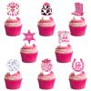 Disco Cowgirl Birthday Cake Toppers - NOVBAUB 48PCS Let's Go Girls Party Decorations Hot Pink Cowgirl Birthday Party Decorations Disco Bachelorette Party Supplies Cupcake Toppers for Women Girls view 1
