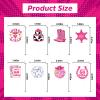 Disco Cowgirl Birthday Cake Toppers - NOVBAUB 48PCS Let's Go Girls Party Decorations Hot Pink Cowgirl Birthday Party Decorations Disco Bachelorette Party Supplies Cupcake Toppers for Women Girls view 3